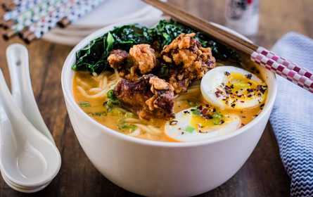 Spicy Miso Ramen with Chicken Karaage | allwaysdelicious.com | PUBLC